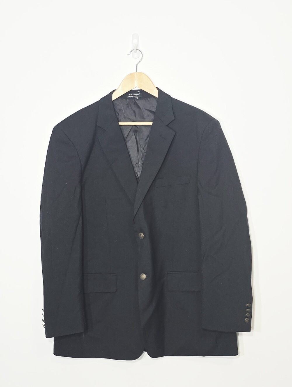 Moores Joseph & Feiss Black Wool Blend Oversized Jacket Professor Size 44R